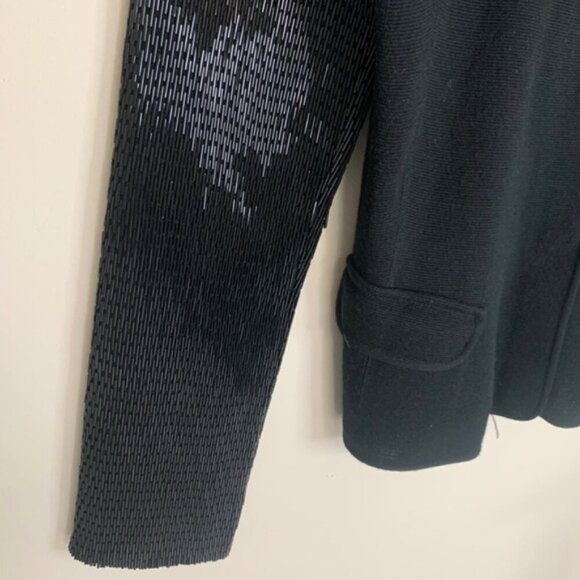 Emporio Armani Beaded Wool Blend Blazer Jacket Black 44 - Picture 15 of 16